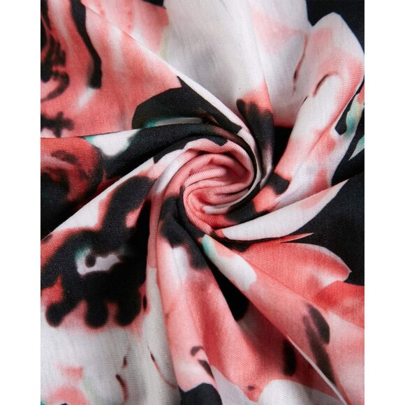 🆕Women  Orange Polyester Floral Halter Neck Maxi Dress Wedding Beach Party 2025 - Picture 4 of 6
